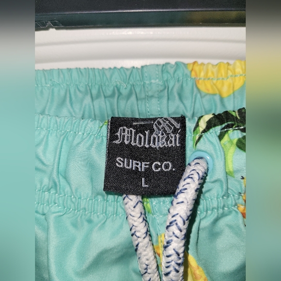 Molokai pineapples and slices mens tropical swimming trunks size large NWOT - Picture 3 of 6